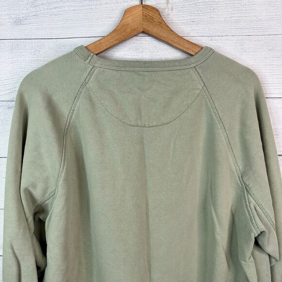 Madewell Mens size Large Garment-Dyed Crewneck Sweatshirt Regular Fit Green - Picture 5 of 9